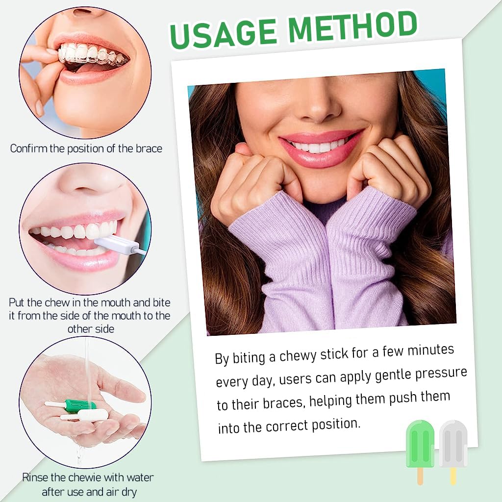 HASTHIP Chewies for Invisalign Aligner 4PCS with Mint Flavor and Food Grade Safety | Portable Tray Seaters for Clear Aligners