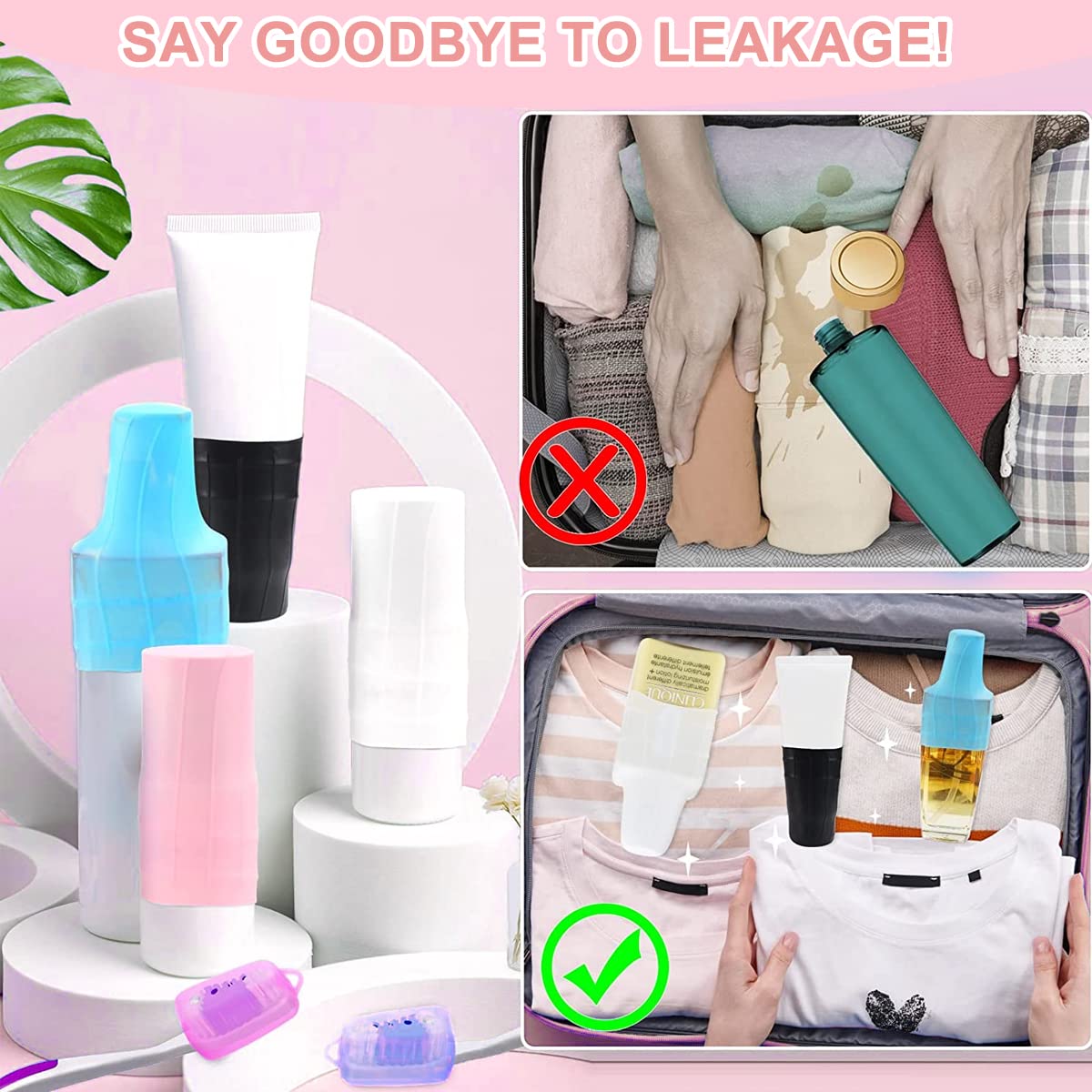 HASTHIP® 8-Pack Silicone Sleeves for Travel Bottles
