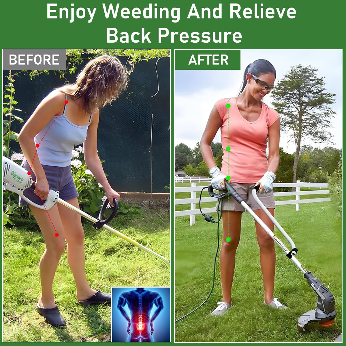 HASTHIP String Trimmer Handle for Lawn and Garden Use with Ergonomic Grip and 45CM Extension