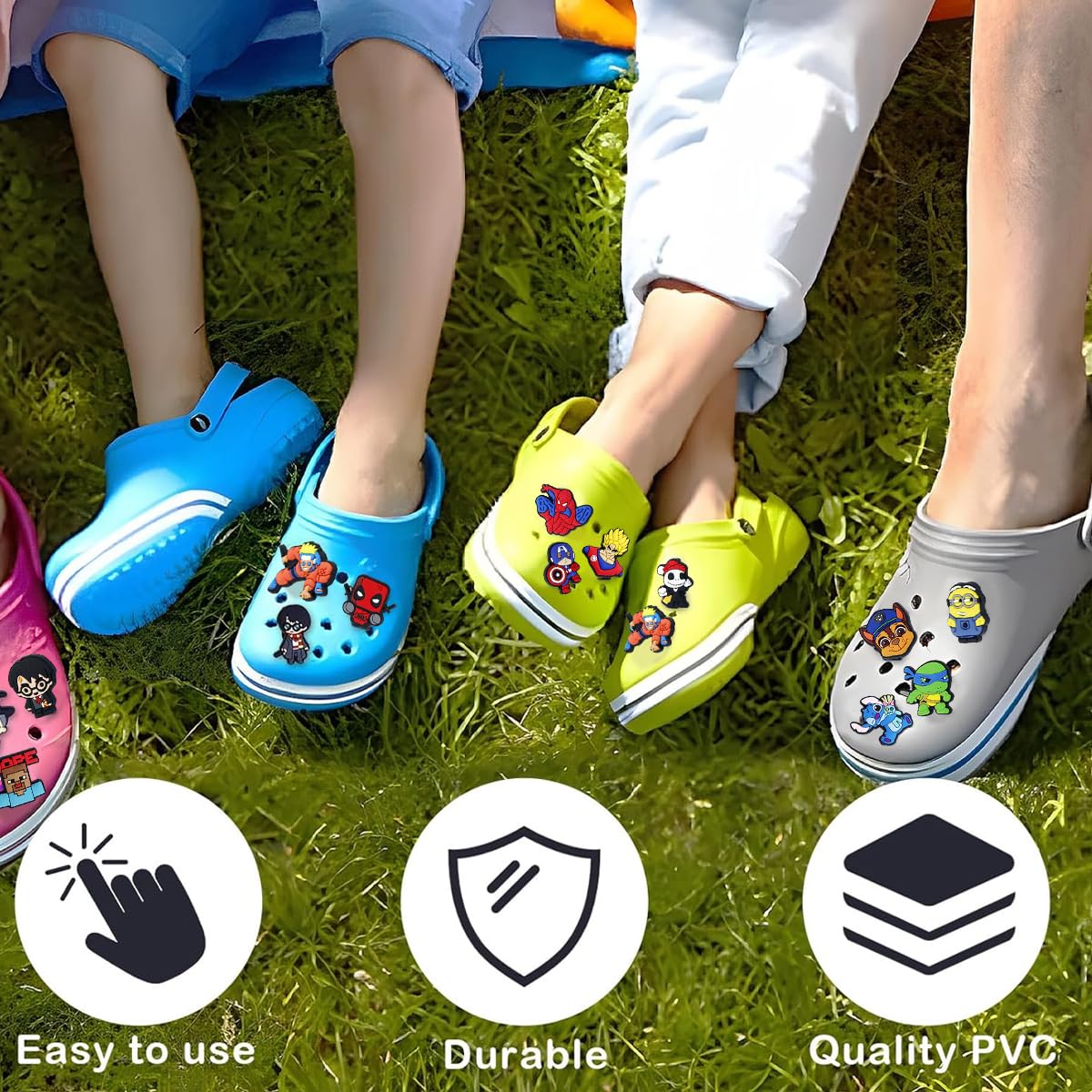 HASTHIP® Plastic 12Pcs Cartoon Charms For Clogs Slipper Decoration Diy Color Charms Cartoon Spider Man Rubber Charms For Clogs Slipper Casual Clogs Decoration For Kids Charms Fashion Clogs Charms