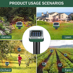 HASTHIP Solar Rats Repellent for Gardens and Lawns featuring IP65 Waterproof ABS | 10.24 in Compact Ultrasonic Animal Control Pack of 4