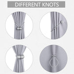 HASTHIP® Window Curtain Tiebacks Polyester Solid Drapery Magnetic Holdbacks for Office and Home Decorative Dark Gray (1 Pair, 2 Pcs)