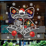 HASTHIP® Christmas Bell Glass Window Sticker, Static Cling Holiday Bow Bell Snowflake Charm Sticker Decorative Festive Room Decor for Window, Glass Door, 45x60cm