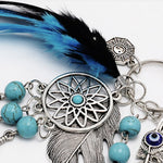 HASTHIP Dream Catcher Keychain for Handbags and Keys with Tassel Feather | 17 cm Alloy Steel Design