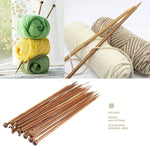 ELEPHANTBOAT® 18pcs Wood Knitting Needle Set--Small to Large 2-10mm, Sturdy Round Blunt Yarn Knitting Needles Tool Kit