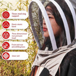 HASTHIP Mesh Face Shield Hat for Beekeeping and Gardening with Wide Brim and Breathable Polyester