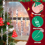 HASTHIP Christmas Tree Decorations 24 Pcs Icicle Ornament Set with Resin Spiral Design for Home and Party Decor