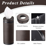 HASTHIP Car Tissue Paper Holder for Cup Holder with Hidden Glass Breaker 2.6×6.8 in PU Leather | Ideal for Car Van Office Use