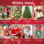 HASTHIP Christmas Bows with Bells for Tree and Gift Decor featuring Linen Ribbon | 8PCS