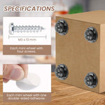 HASTHIP Caster Wheels for Furniture and Small Appliances featuring 360° Swivel | 200kg Load Capacity and Self Adhesive Design