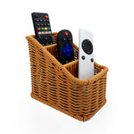 HASTHIP® Wicker Remote Control Holder,Rustic Rattan TV Remote Caddy Storage Box for Table