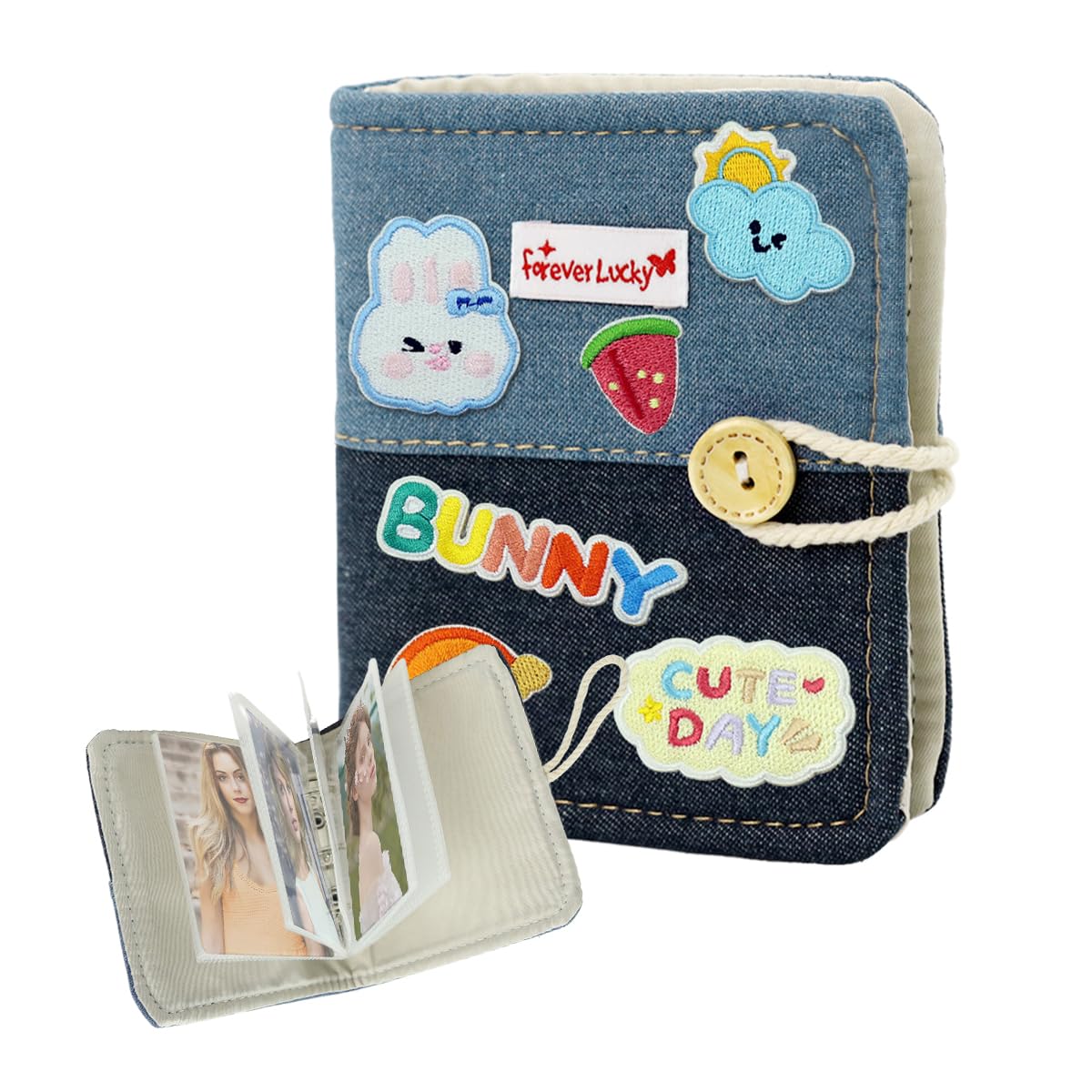 HASTHIP Pocket Photo Album for Kpop Cards with 20 Double Sided Pockets and Patchwork Cover | DIY Gift