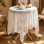 HASTHIP Dining Table Cover for 6 Seater with 55x78 in Waterproof Design and Lace Floral Fabric | Easy to Clean Dining Room Decor