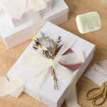 HASTHIP Chiffon Ribbon Set for Wedding and DIY Crafts featuring 3 Rolls 1.5in x 7yd Beige
