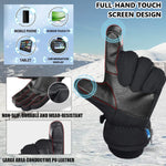 HASTHIP® Professional Winter Gloves for Skiing, Warm Bike Gloves Men Touch Screen Finger Anti-slip Design, Ski Gloves, Bike Gloves Windproof