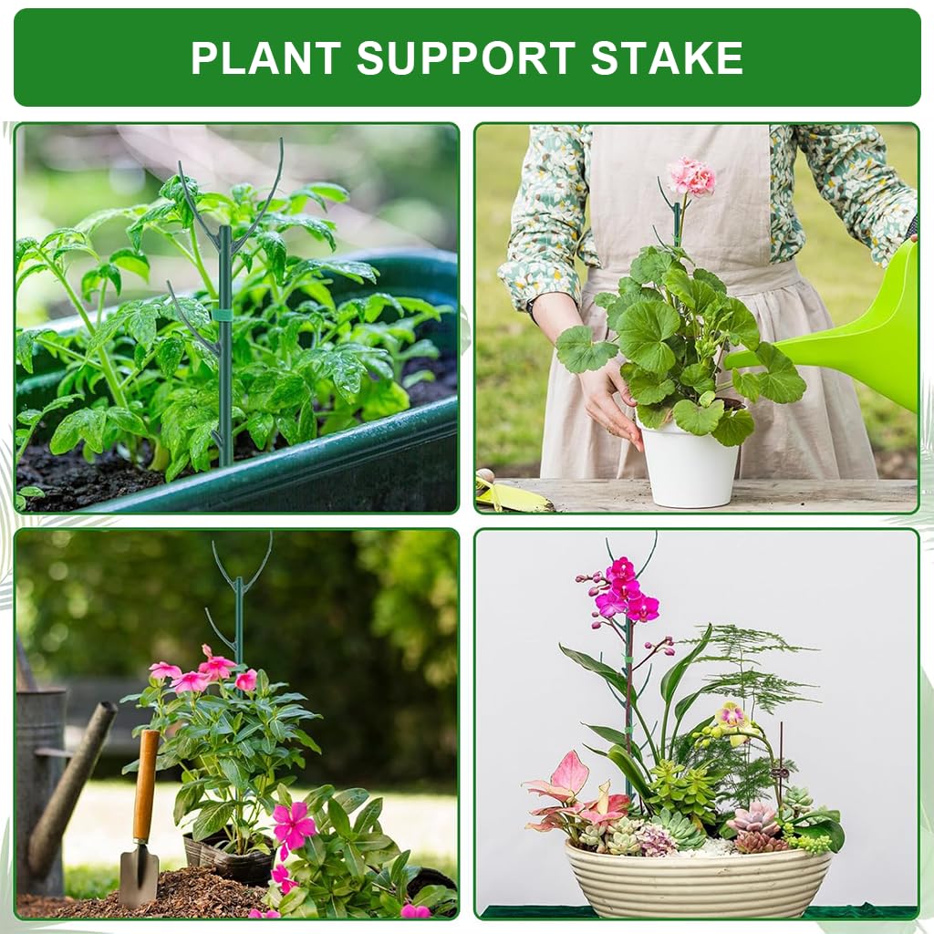 HASTHIP Plant Support Kit for Planters with 10 Frames and 11 in Stakes | Adjustable Circular Design