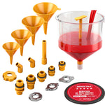 HASTHIP® Kit de embudo de refrigerante sin derrames 19 piezas,juego universal llenado y purga del radiador con adaptadores y embudo transparente para automóviles camiones