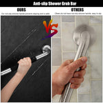 2 Pack Grab Bar, 12 Inch SUS304 Stainless Steel Shower Grab Bar with Anti-Slip Nylon Rubber Grip, Multipurpose Hand Rail, Toilet Grip Bar Bathtub Handle for Elderly, Disabled, Pregnant