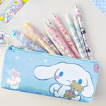 HASTHIP® 9Pcs Kawaii CinnamorollSchool Supplies Set, Kawaii Stationeries Supplies Set with Notebook, Pencil Pouch, Click Pens, Assorted Cinnamoroll Cartooon Stickers, Girls School Gift Set