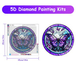 HASTHIP Butterfly 5D Diamond Painting Kit for DIY Home Wall Decor with Tools Blue Purple 14x14 in 3 pcs