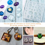 HASTHIP Pendant Trays Kit for DIY Jewelry Making with 48Pcs Moon Rotation Round Bezels | Includes Clear Glass Dome Tiles and Silicone Molds