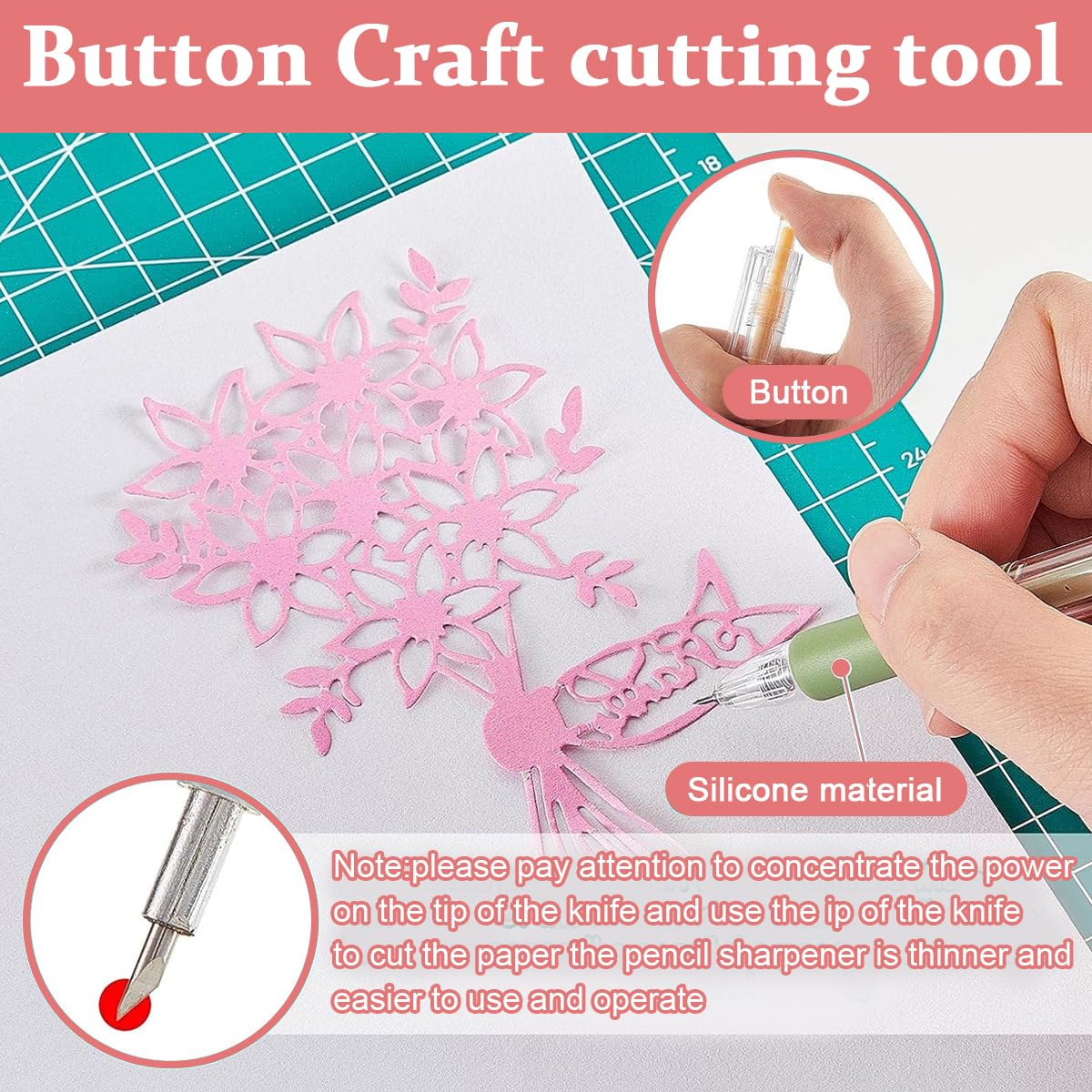 6Pcs Craft Cutting Paper Pen Cutter Tool, Precision Paper Cutter Pen, Cartoon Pattern Student Utility Pen with Pocket Clip Cartoon Pattern Student Utility Cutter Pen for DIY Scrapbooking Art