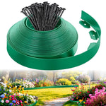 HASTHIP Garden Edging Border for Flower Beds with 32.8ft Length and 30 Nails | UV-Resistant Green Trim