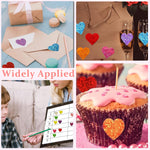 HASTHIP Glitter Heart Stickers for Reward Charts with 500 pcs 1 in Self Adhesive Design | 8 Colors for Teachers and Kids