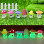 HASTHIP® 6Pcs Mini Luminous Mushrooms Plant Miniature Moss Landscape Decorations Resin Miniature Decor for Moss Landscape, Garden Ornament, Flower Pots, Dollhouse Garden Decorations, 1.2x1.6cm