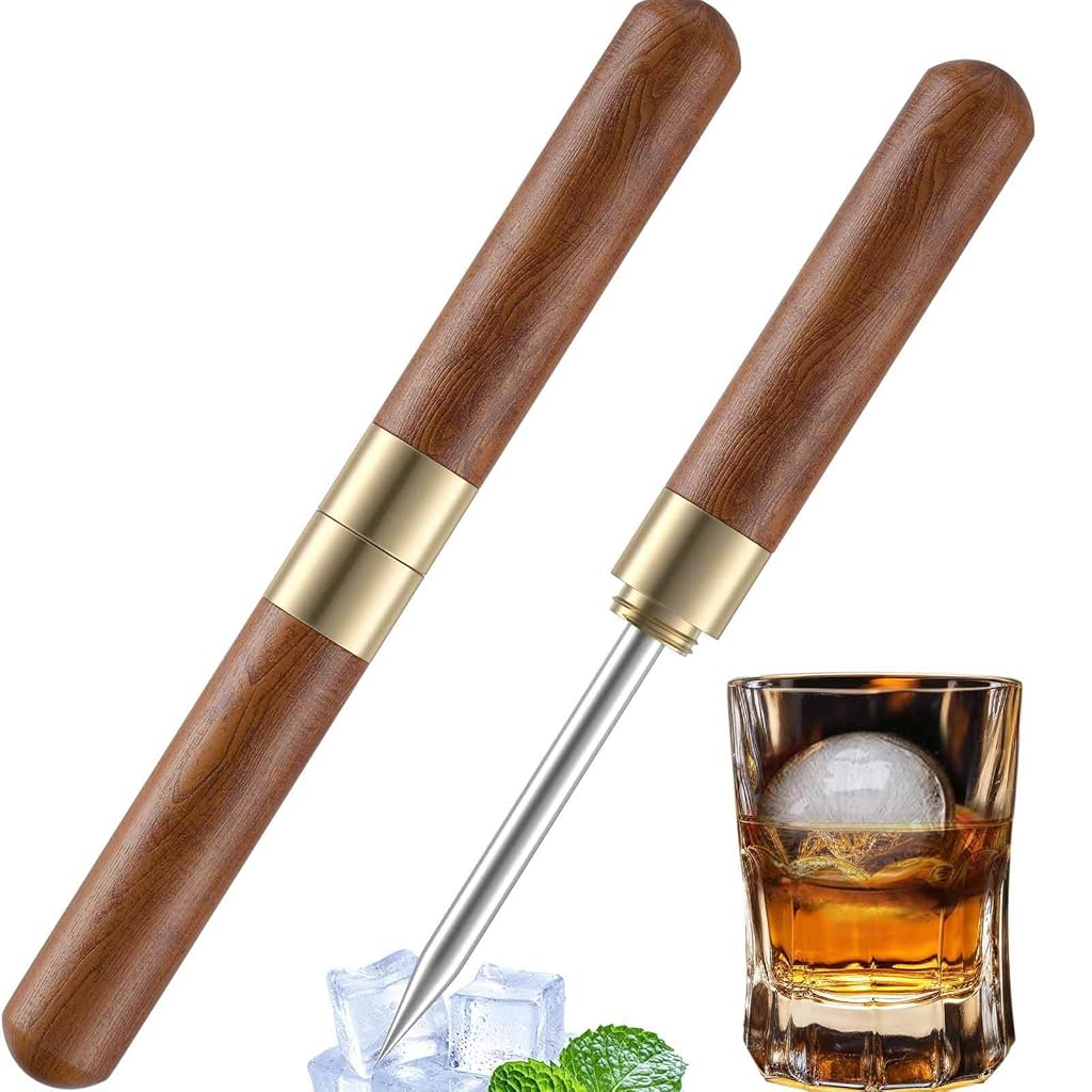HASTHIP® Picahielos de Acero Inoxidable con Funda Protectora, Mango Antideslizante, Herramienta para Hielo, Coctelería y Cocina