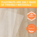 HASTHIP Clear Plastic Placemats Set of 6 for Dining and Kitchen featuring Heat Resistant Vinyl