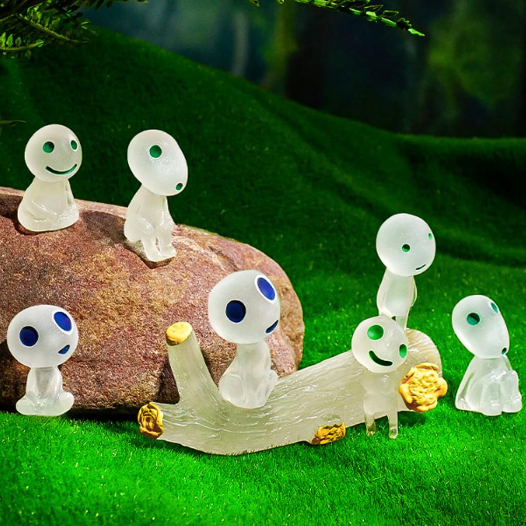 HASTHIP Glowing Mini Alien Figurines for Planters and Terrariums with Luminescent PVC | 10 Pcs Set