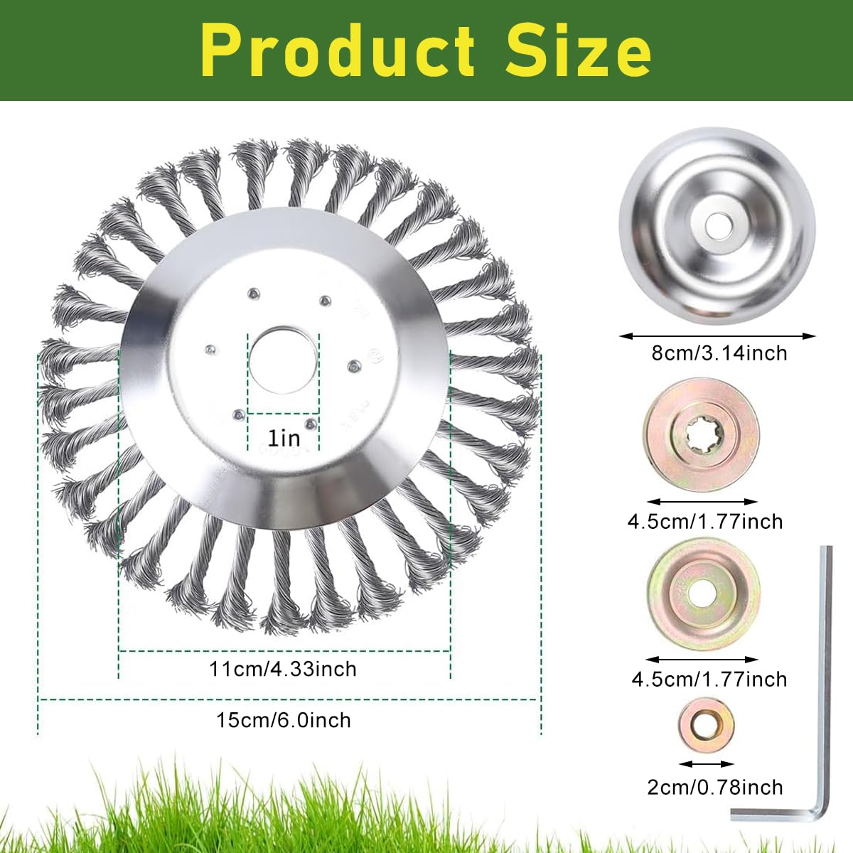 HASTHIP Weeder Head for Universal Grass Trimmer with Multi Prongs Stainless Steel 6 in Blade | Efficient Weed Cutting