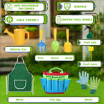 HASTHIP Kids Gardening Tools Kit for Outdoor Play featuring 9 Pieces and Tool Bag | Child Safe Plastic Set