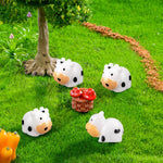 HASTHIP® 10Pcs Miniature Cow Cute Cartoonish Mini Cow Figurines Garden Resin Decoration Mini Cow Resin Miniature Decoration for Flower Pot, Planter, Desk, Flower Bed, Doll House Decoration