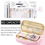 HASTHIP Pencil Case with Double Zipper and Multiple Compartments for College Students | 2PCS Canvas Pouch