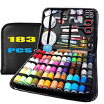 HASTHIP Sewing Kit for Travel and Emergency Repairs with 183 pcs Accessories | Portable PU Leather Case