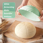 HASTHIP Silicone Bread Basket for Sourdough Proofing with 9.6 in Round Folding Design | 2 PCS Green