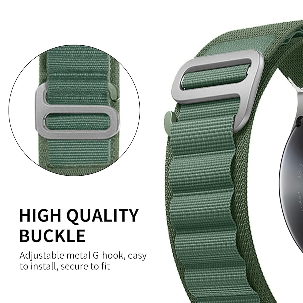 HASTHIP® Nylon Watch Band Compatible with Samsung Galaxy Watch 5 40mm 44mm/5 Pro 45mm,Galaxy 4 40mm 44mm/4 Classic 42mm 46mm,Adjustable Soft Breathable Strap for Men Women
