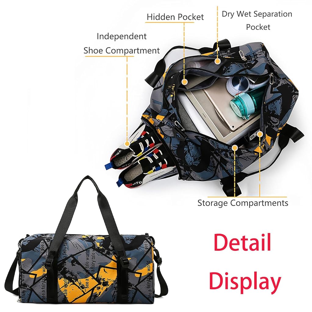 HASTHIP® Bolsa de gimnasio con separación de ropa seca y húmeda