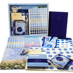 HASTHIP Scrapbook Kit for Journaling and DIY Crafts with 155 pcs A6 Notebook | Blue Clouds Style