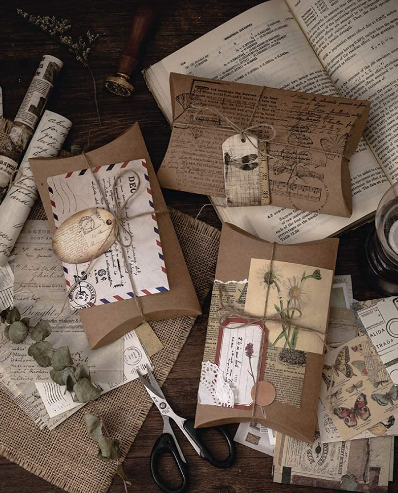 HASTHIP Scrapbooking Stickers for DIY Journaling and Diary Decoration featuring 120 Pieces Washi Paper Retro Designs