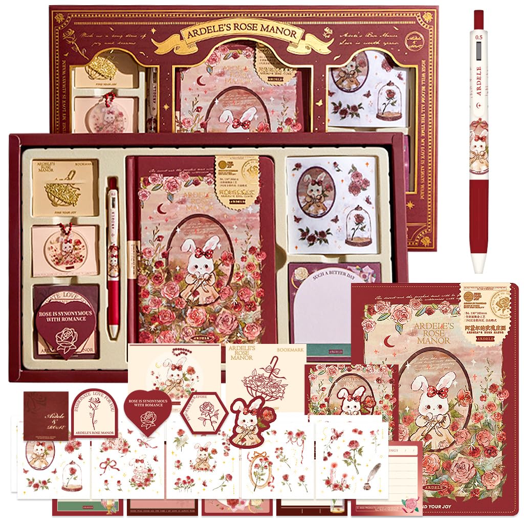 HASTHIP Vintage Journal Kit for Scrapbooking and Gifting with 67 Pcs Set | Fairytale Garden Theme