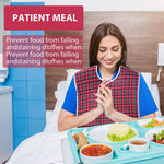HASTHIP Adult Bibs for Elderly with Waterproof Anti Oil Design 78 x 44cm | Reusable Red Dining Protector