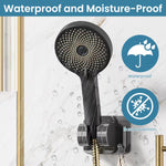 HASTHIP Shower Head Holder for Bathroom with Built in Hook and Strong Adhesive | Stainless Steel Adjustable No Drill Bracket