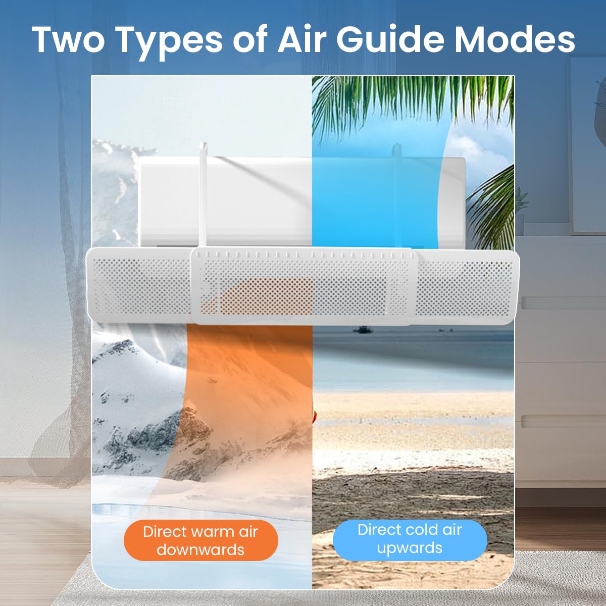 HASTHIP Air Conditioner Deflector for Room and Office featuring Retractable 22–32 in Design | Adjustable Angle Plastic Deflector