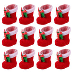 HASTHIP Christmas Stockings for Xmas Tree Hanging Decor 12Pcs 5x6 cm with Drawstring Mesh Liner