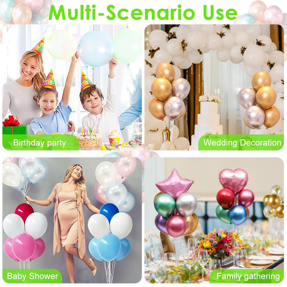 HASTHIP Party Balloon Supplies Set for Birthday and Wedding Decorations | Includes Hand Pump, Clips and Display Stand