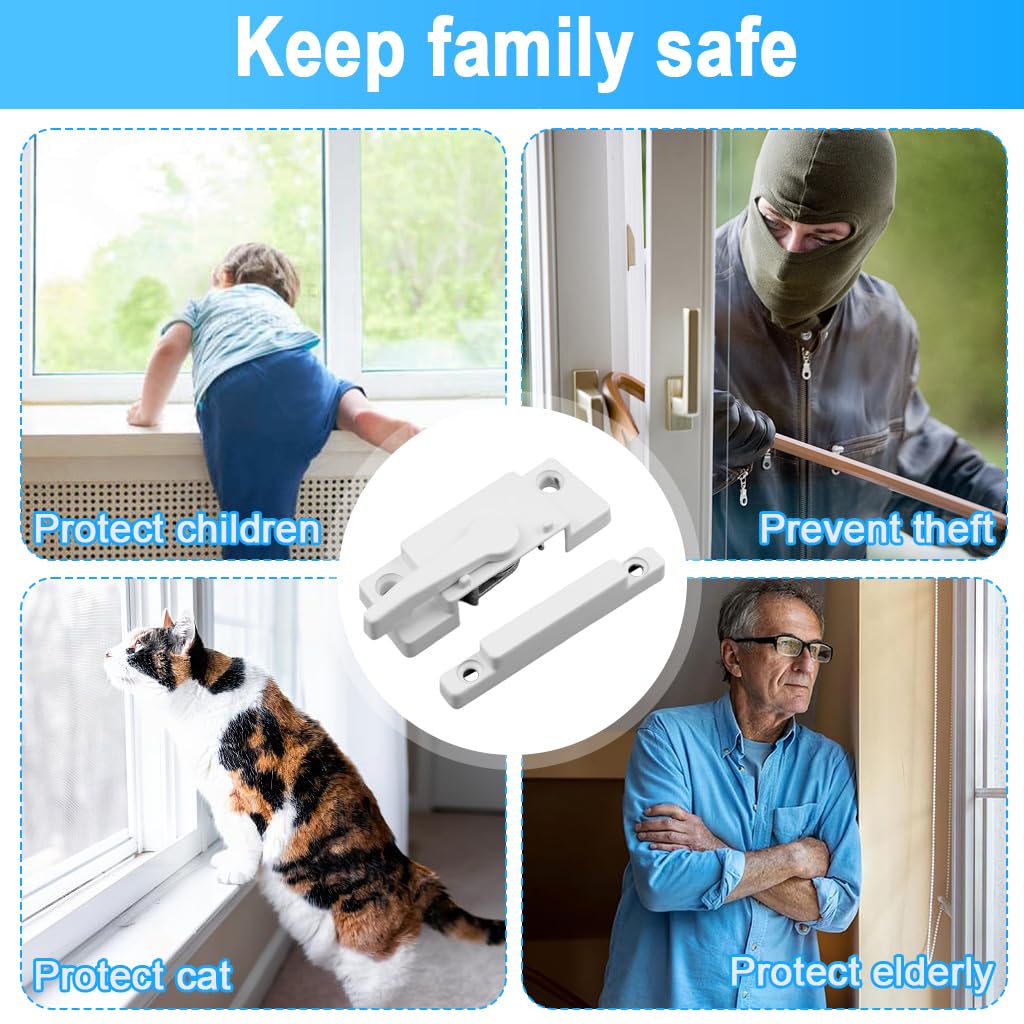 HASTHIP Window Lock for Sliding and Casement Windows with Lever Handle and Screws | Aluminum Alloy Child Proof Security