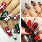HASTHIP Nail Art Decals for Christmas with 10 Sheets Self Adhesive Santa Designs | DIY Stickers